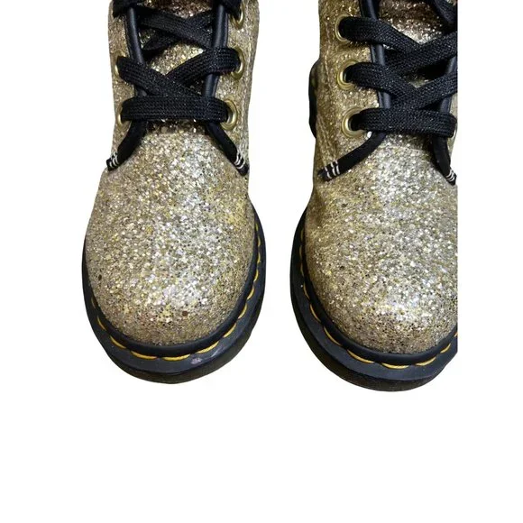 Dr Martens Gold Glitter 1460 Farrah Ankle Boots Women’s Size 7 Doc Marten Rare - Picture 11 of 15